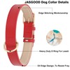 Classic Red Leather Dog Collar for Small Medium Large Dogs