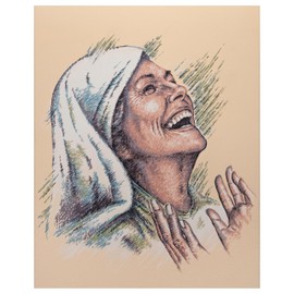 Impresión religiosa de 8 x 10 pulgadas | Arte católico | Madre bendita alegre | Hecho en los Estados Unidos