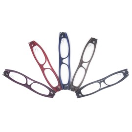 [Henghao] 老眼鏡 5色選択可能 360度回転 折りたたみ型 おしゃれ リーディンググラス 携帯用 ポケットシニアグラス 専用革ポーチ＆クロス付き H6012 (ブルー, 1.50)