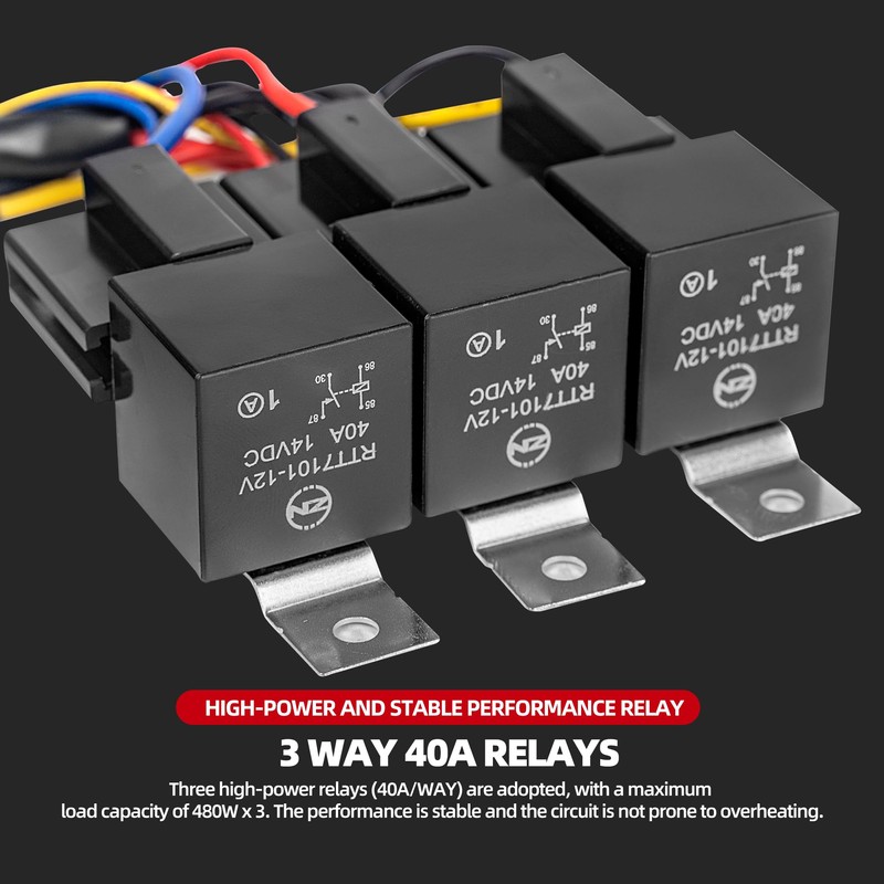NKCELL POWER 12V 4-Pin LED Side Shooter Pods Wiring Harness