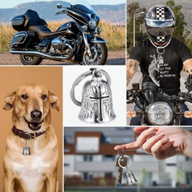 Zocipro 2Pcs Motorcycle Guardian Bell, Angel Guardian Riding Bell with Chain, Stainless Steel Motorcycle Bells Luck Riding Bell, Motorcycle Accessories Gifts for Man Husband (The Cross)