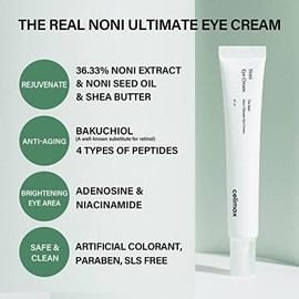 celimax- Crema para ojos con auténtico noni | con extracto de noni y bakuchiol (retinol), para arrugas, patas de gallo y ojeras