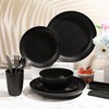 Pinkunn 64 Pcs Wheat Straw Dinnerware Sets with Stainless Steel