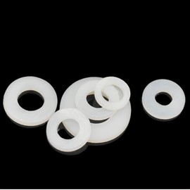 MACHSWON 50pcs White Nylon Flat Gaskets M18 ID 32mm OD 3mm Thick Plastic Washers PA66 Nylon Washer Insulating Plastic Washer