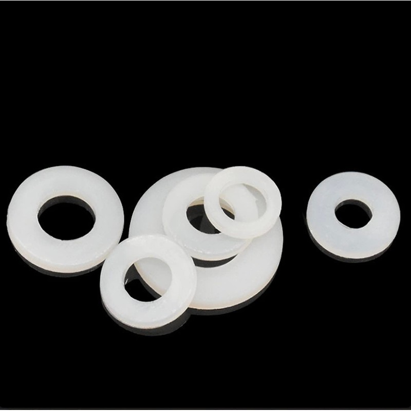 MACHSWON 50pcs White Nylon Flat Gaskets M18 ID 32mm OD