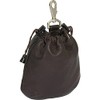 Piel Leather Drawstring Pouch, Chocolate, One Size