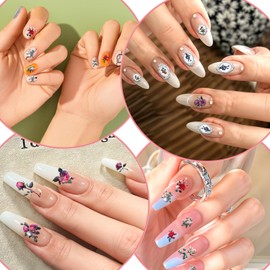 GEEHUA 3Pcs 3D Rose Flower Frame Nail Art Stickers, Vintage Lace Frame Nail Stickers 3D Embossed Nails Decals Rose Flower Manicure Decals for Women Girls Art Design DIY Supplies