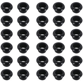 Leliafleury 30 Pcs Snap Rubber Grommet Black Rubber Hole Plugs Electrical Grommets for Protecting Wires Plugs Cables, ID 8mm Mount Dia 10mm