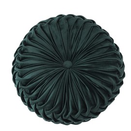 Baiyuruodie round velvet pillow, sofa bed bedroom decorative throw pillow (38cm, dark green)
