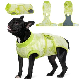 Kuoser Dog Surgery Recovery Suit, Anti Licking Pet Surgical Suit for Dogs Male Neuter, Female Dog Surgery Suit for Spay Subsititute E-Collar Cone, Dog Body Suits After Surgery Green Tie Dye XS