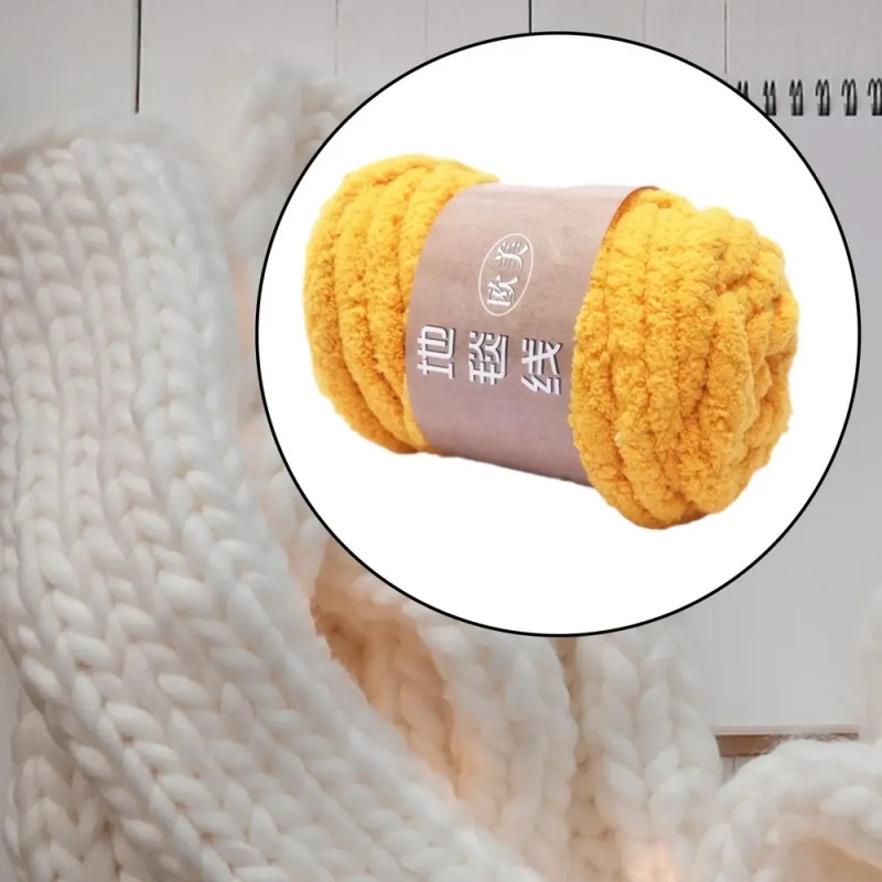 Chunky Yarn Jumbo Tubular Yarn For Throw Pillow Pet Yellow