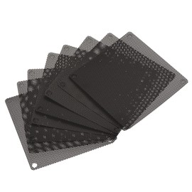 sourcing map 80 mm Computer Fan Filter Grille PVC Mesh Dustproof Housing Cover for Computers Black Pack of 8