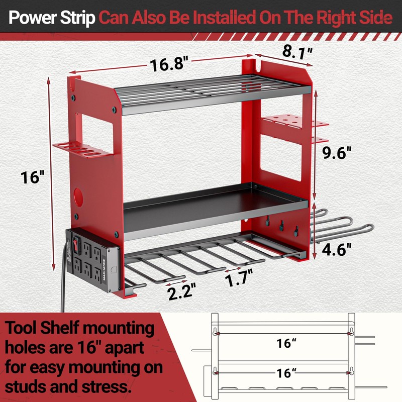 YYR Power Tool Organizer Wall Mount with Charging Station, Cordless