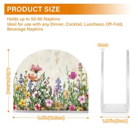 Qilmy Spring Flowers Napkin Holder for Tables –Napkin Holders for Kitchen, Table Napkin Holders, Cocktail Napkin Holder,Paper Napkins Holder