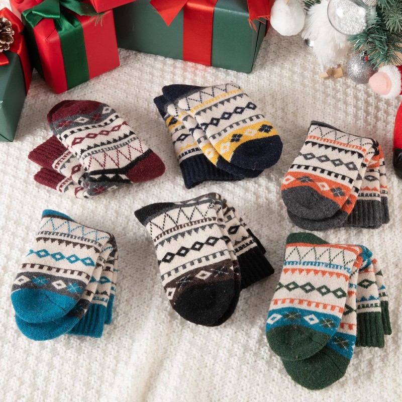 Comfoex Kids Wool Socks Warm Thick Thermal Cozy Soft Crew