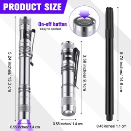 Tegeme Tegeme 8 Pcs Black Light Markers Set 4 Invisible Ink Pen 4 Mini UV Flashlights Invisible Ink Marker Disappearing Pen for Class Prizes Spy Gift Party Favors(Silver and Black)