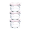 Glasslock MCCB016 Baby Food Round Container, 3-Piece Set, Clear, GL-545