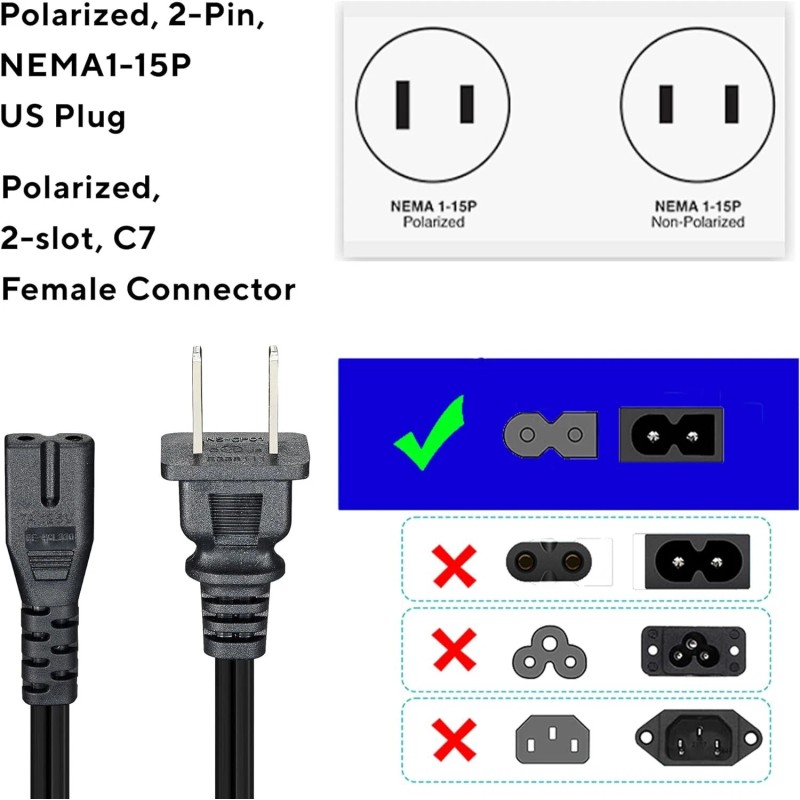 For Hisense AC Power Cord Cable For Hisense 75H6510G 75A6H