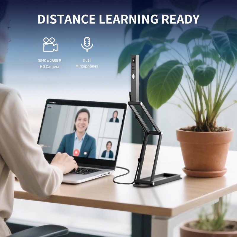 NetumScan 4K USB Book Document Camera & Webcam with Built-in