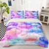 Nttopship Pink Clouds Comforter Set Queen Size for Boys Girls