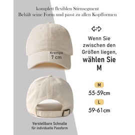 FURTALK Unisex Vintage Baseball Cap Men and Women Cotton Cap Adjustable Baseball Cap, beige