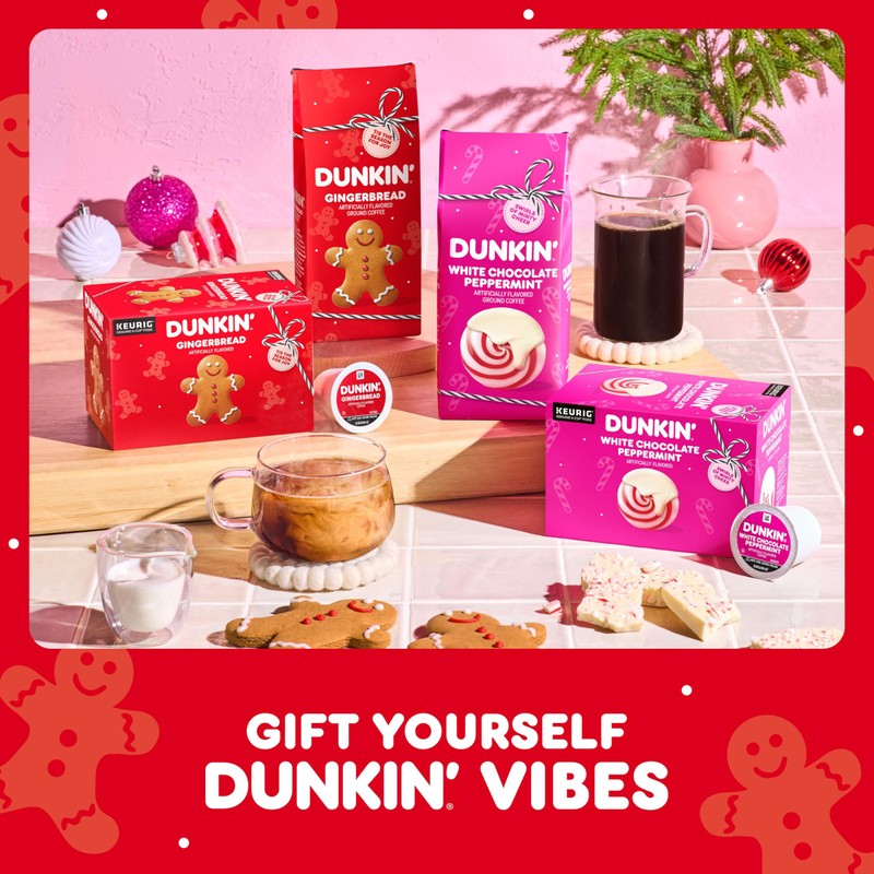 Dunkin’ Gingerbread Artificially Flavored Coffee, K-Cup Pods, 60 Ct.