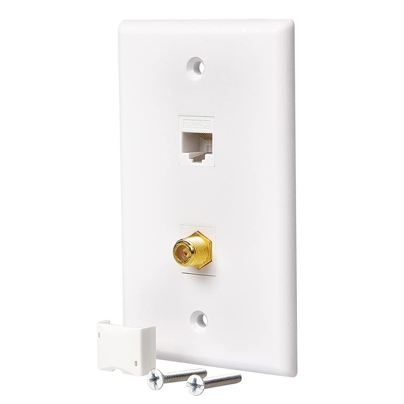 Audiovox TPH567R Coax Wall Plate, Cat5/6 - Quantity 1