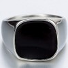 Kingray Jewelry Stainless Steel Classic Simple Plain Black Enamel Signet