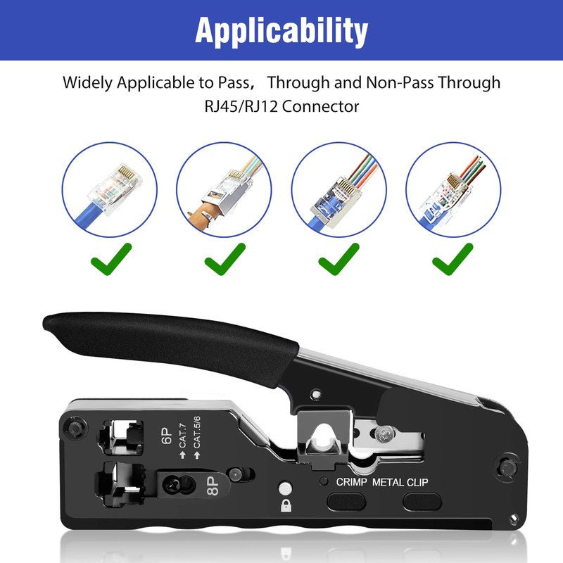 ZHITING RJ45 Crimping Pliers Network Connector Set with 12 x