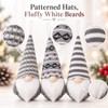 Christmas Gnome Hanging Ornaments - 3-Piece Gray Set with Patterned