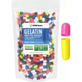 Capsules Express Size 000 Multi Color Empty Gelatin Pill Capsules Kosher Gelcaps Gel Pills Caps - 500