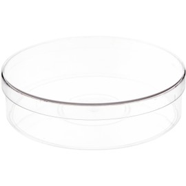 Pioneer Plastics 175C Clear Round Plastic Container, 6" W x 1.5" H