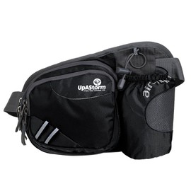 UpAStorm Bottle Pouch, Waist Bag, W Zipper, Running, Walking, Jogging, Black