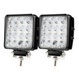 Platinum Brand LED Work Light, 48 W, 16 LEDs 6,000k, 3360LM IP67, Narrow Angle, DC 12/24V, Waterproof, Dustproof, Earthquakeproof, Truck, Building Machinery, Work Car (Set of 2)