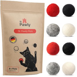 ST.PAWLY® Filzis - Cat Toy - Felt Balls Cats - Cat Toy Self-Employment - Sustainable Toy for Cats - Cat Ball Interactive - 100% Sheep's Wool - Cat Toy Natural