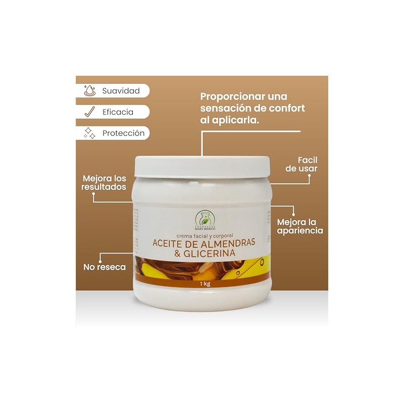 Crema Con Aceite De Almendras & Glicerina Facial & Corporal