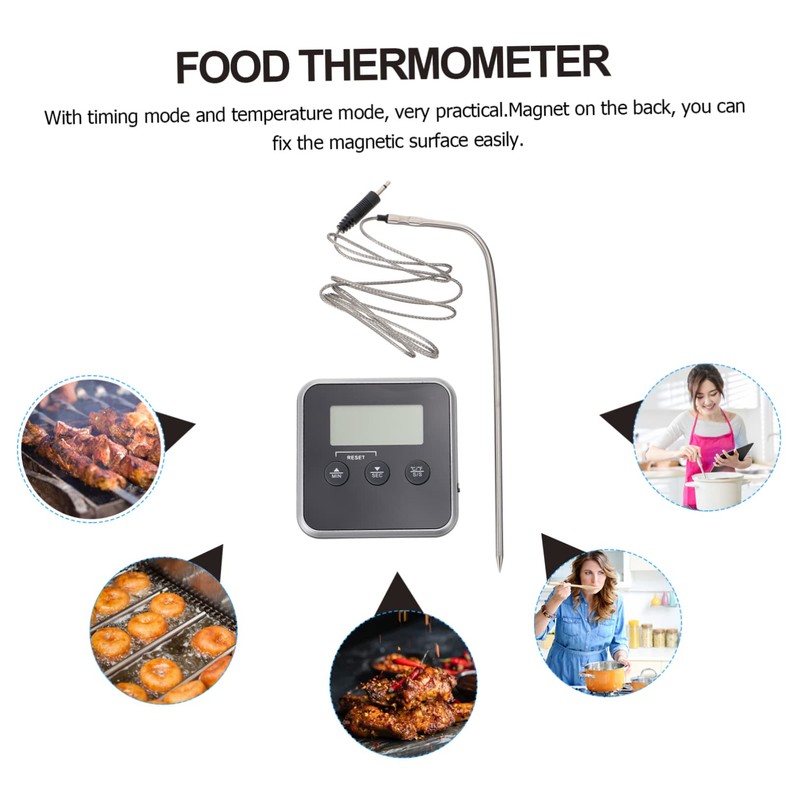 FUNOMOCYA BBQ Thermometer with Temperature Alarm Digital Probe for Grilling
