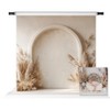 Kate 8x8ft Boho Arch Pampas Grass Backdrop for Pregnant Beige