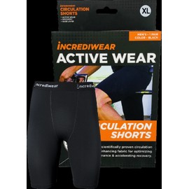 Incrediwear Inc Men's Circulation Shorts (Black, XL) - 1 Pair