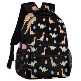 FZDXZJJ Toddler Backpack Boys Dinosaur Bag - Black Bookbag for Kids Age 2-4, Cartoon Schoolbag with Waterproof Fabric, Mini Pack for Children Teens Preschool Kindergarten Students