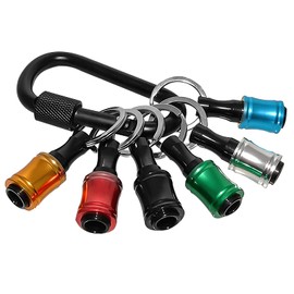 LUEXBOX 1/4 Inch Bit Holder Keychain, Hex Screwdriver Bits Holder Extension Bar, Quick Change Screw Bit Holder for Most Electric, Hand-held Screwdrivers and Drill Bits (A: Multicolored 6pack)