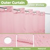 WONICY Extra Long No Hook Shower Curtain with Snap in