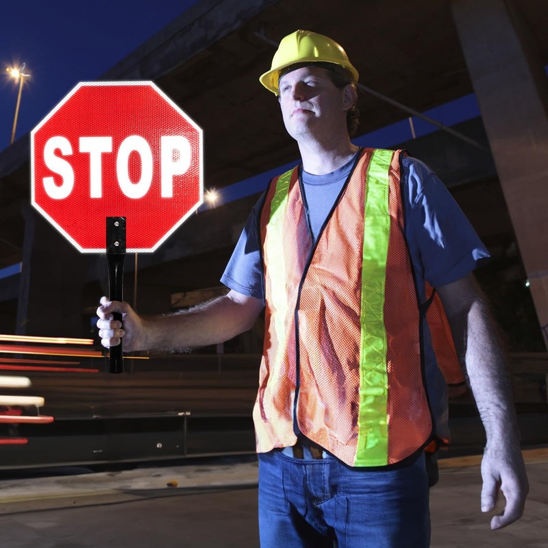 Nagpew 2 Pieces Stop Slow Signs, 13'' Hand Held Stop