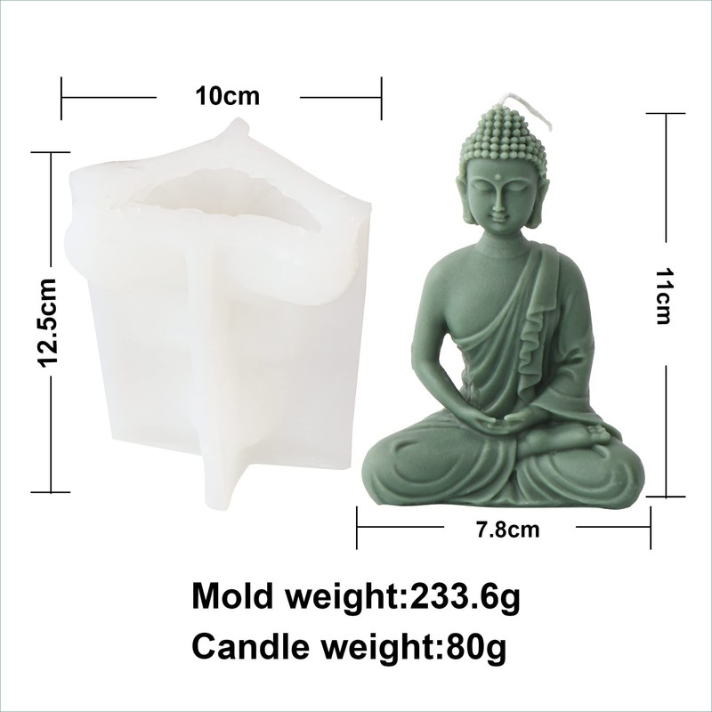 Xidmold - Molde de vela de Buda 3D para escultura,