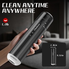 Chuboor 13000PA Powerful Car Vacuum Cleaner High Power Cordless Rechargeable, Handheld Vacuum, Portable Mini Vacuum with LED SOS Light, Small Hand Held Vacuuming Cordless(P16-Black)
