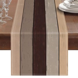 Abstract Brown Modern Art Burlap Table Runners for Table Dresser Runner Farmhouse Style for Dinner Party Holidays Home Decoration