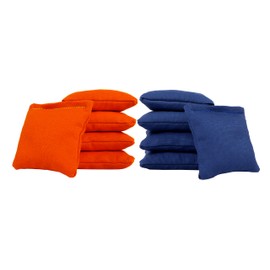 Cornhole Bags (Set of 10) ACA Regulation Size - Blue/Orange 6" x 6" Corn Bags