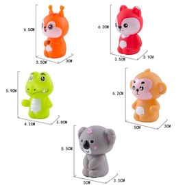 MHDAMAI Animal Finger Puppet Set, Cute Animal Finger Dolls, 10 Pieces, Small Finger Puppet Props, Rubber Bath Toy, Gift for Christmas, Birthday, Children Gift