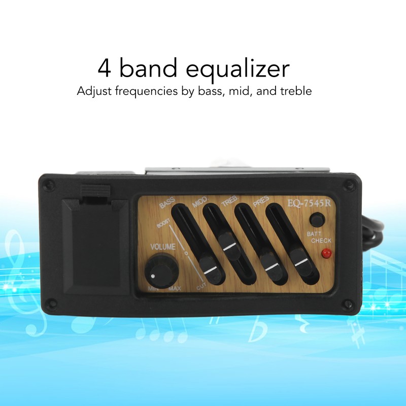 Acoustic Guitar Pickup Preamp Piezo 4 Band EQ Equalizer System