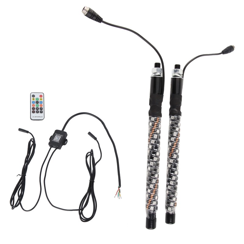 1ft LED Whip Lights 12‑24V 20 Colors IP67 Waterproof Overload